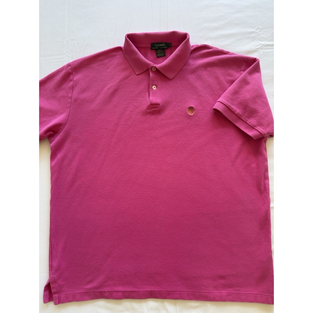 Lauren Ralph Lauren Mens XL, Pink, Cotton Pique, Short Sleeve, Crest Polo Shirt - Picture 6 of 10